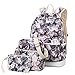 Produktbild Neuleben Schulrucksack/Schultertasche/Mäppchen Blumen-Muster Fashion Mädchen Schule Freizeit (Grau 3 Set)
