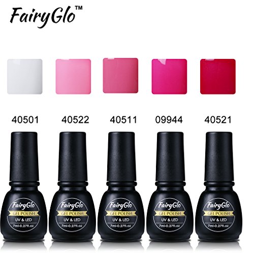 nagelgel farben FairyGlo gel nagellack nail polish set soak off gel,5 x Stück pink farben nagellack