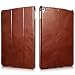 Produktbild iPad Pro 12,9 2017 Fall, ICARER Vintage Serie aus echtem Leder Folio Flip Smart Cover Leder Fall mit Auto Wake/Sleep Funktion [Magnetverschluss] Kickstand für Apple iPad Pro 12,9 2017 Modell (Braun)