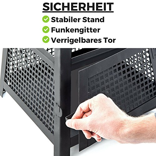 Terrassenkamin im eleganten Pyramiden-Design, dekorativer Wärmespender, sekundenschneller Auf- und Abbau ohne Werkzeug, schwarzmatter Hingucker, Dekoration für den Innenbereich, Terrassen-Ofen, Gartenkamin, Feuerstelle für Garten und Terrasse - 5