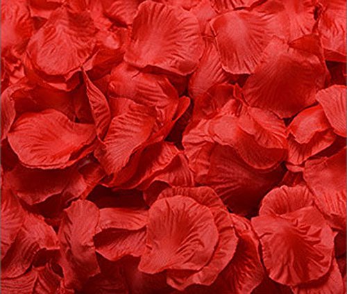 iLoveCos Künstliche Blumen Rosenblätter Rosenblüten Farbe Hochzeit Party 2000 Stück (rot)