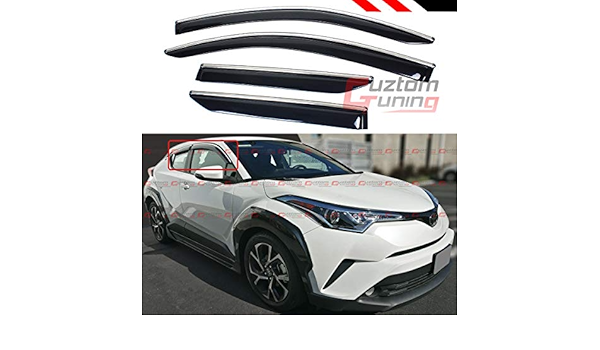 Fits For 18 19 Toyota C Hr Chr Chrome Trim Window Visor Vent Shade Rain Guard Deflector Amazon In Car Motorbike
