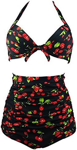 Vilamon Sexy Swimwear Women's High Waisted Halter Neck 2 Piece Swimsuit Bikini Set