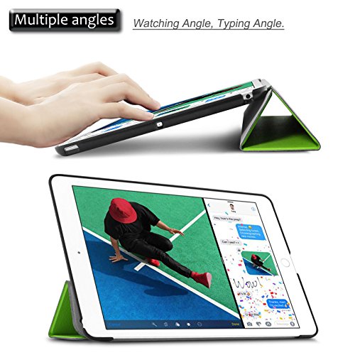 Neues iPad 2017 iPad 9.7 Zoll Hülle, Infiland Ultra Dünn Smart-Muschel PU Leder Ultra Schlank Superleicht Ständer Smart Shell Cover Schutzhülle Etui Tasche für Apple New iPad 9.7 inch 2017 Model (mit Auto Schlaf / Wach Funktion)(Grün) - 3