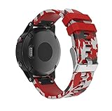 YuStar Ersatz-Armband für die Garmin Fenix 5 GPS / Forerunner 935 Smartwatch, bedrucktes Silikon M Red-Camo