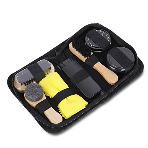 Kit Set per Pulizia Scarpe con 7 accessori in Elegante Custodia