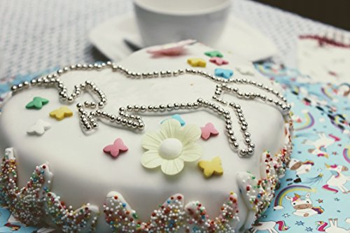 XXL großer Einhorn Plätzchen Ausstecher 16 cm Höhe Magic Punky Funky Unicorn Pink / rosa umrandet Ausdrückhilfe durch weichen Kunststoff / Edelstahl - 6