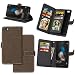 Produktbild Huawei P8 Lite Hülle, Huawei P8 Lite 2016 Handyhüle, [ Nicht passend für P8 lite 2017 ] Alfort Retro Matte Einfarbige Farbe Prämie PU Ledertasche Multifunktional Lederhülle Tasche Wallet Case Cover Schutzhülle für Huawei P8 Lite ( 2016 / 2015 ) Smartphone 5.0" mit 9 Kartenfächer / Foto-Slot und Standfunktion ( Braun )