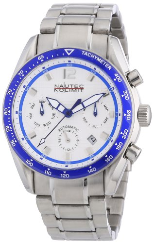 Nautec No Limit Herren-Armbanduhr XL Rocket Analog Automatik Edelstahl RK AT/STSTBLWH-BL Nautec No Limit Herren-Armbanduhr XL Rocket Analog Automatik Edelstahl RK AT/STSTBLWH-BL