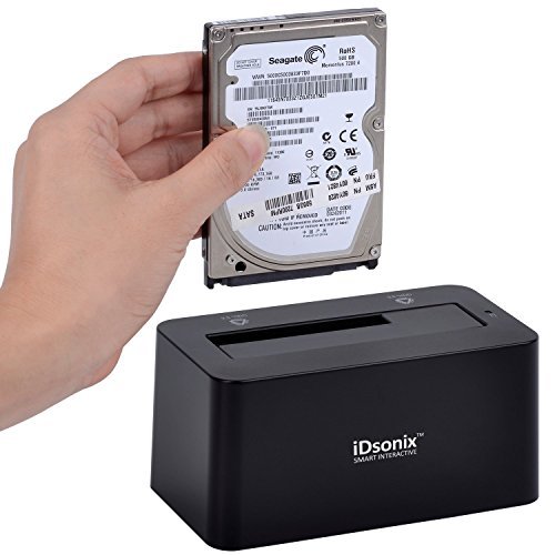 iDsonix SuperSpeed USB 3.0/2.0 to SATA 2.5/3.5 Inch Hard Drive Docking Station with 3.3 Ft. USB3.0 Cable for HDD/SSD Tool Free-Black