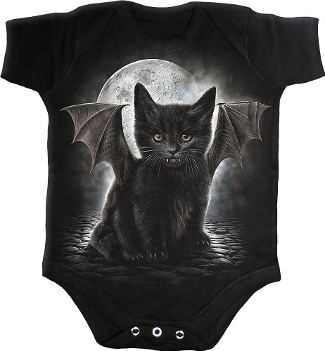 Spiral - Baby-Boys - BAT CAT - Baby Sleepsuit Black - Small