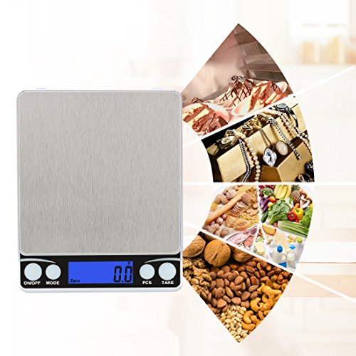 BOJIN Digitale Briefwaage Küchenwaage 0.1g-2kg Eigengewichtfunktion & Zählenfunktion Elektronische Wagge für Genauigkeit - 8