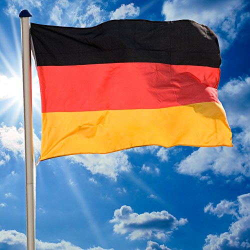 FLAGMASTER® Aluminium Fahnenmast 6,50 m, inkl. Deutschland Fahne + Bodenhülse + Zugseil, 3 Jahre Garantie - 6