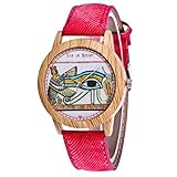 IG Invictus Damen Mode Casual Lederstrap Analog Quarz Runde Uhr T43 N Quarzuhr Rote Quarz Uhr