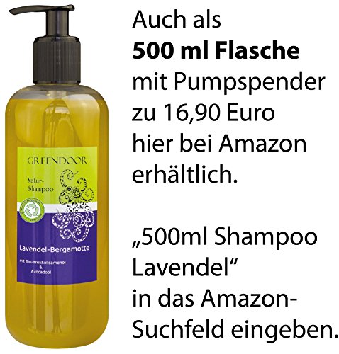 Greendoor Natur Shampoo Lavendel Bergamotte, für strapaziertes trockenes Haar, basische BIO Haarpflege ohne Sulfate & ohne Silikon & ohne Konservierungsmittel, all natural - 5