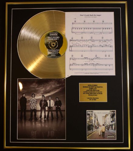OASIS/CD GOLD DISC, SONG SHEET & PHOTO DISPLAY/LTD. EDITION/COA/ALBUM, (WHATS THE STORY) MORNING GLORY /SONG SHEET, DON'T LOOK BACK IN ANGER