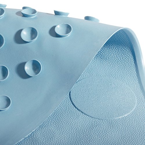 casa pura® Badewanneneinlage Victoria | rutschfest | aus Naturkautschuk, PVC-frei | 35 x 75 cm | drei Farben (hellblau) - 4