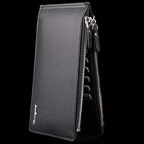Merssavo Herren Geldbörse PU-Leder lange Brieftasche schwarz - 4