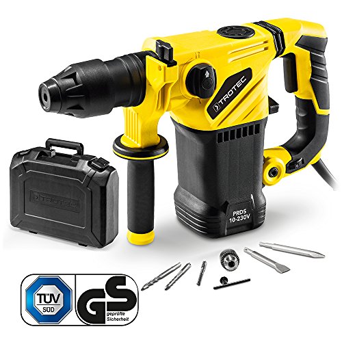 TROTEC Bohrhammer PRDS 10-230V (1500W, 5 J, Bohrleistung in Mauerwerk/Ziegel Ø 32 mm, SDS-Plus-Aufnahme, Zusatzhandgriff, im Koffer)