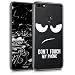 Produktbild kwmobile Hülle für Huawei Honor 7C/Enjoy 8 - TPU Silikon Backcover Case Handy Schutzhülle - Cover klar Don't touch my Phone Design Weiß Transparent