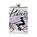 Produktbild Alaza Tour Eiffel Vélo Fille Poche Flasque 226,8 gram anti-fuite en acier inoxydable liqueur Flasque PU Cuir enroulée Shot séparée de boire Coupe