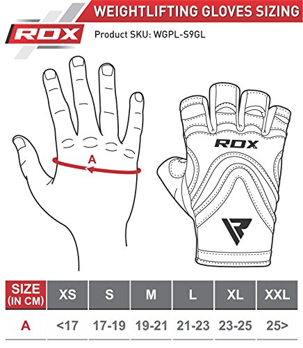 RDX Fitness Handschuhe Trainingshandschuhe Handgelenkschutz Crossfit Sporthandschuhe Rindsleder Gewichtheben workout krafttraining Bodybuilding Gym Gloves - 4