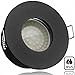 Produktbild IP65 LED Einbaustrahler Set Schwarz mit LED GU10 Markenstrahler von LEDANDO - 3,5W - warmweiss - 120° Abstrahlwinkel - Feuchtraum/Bad - 25W Ersatz - A+ - LED Spot 3,5 Watt - rund