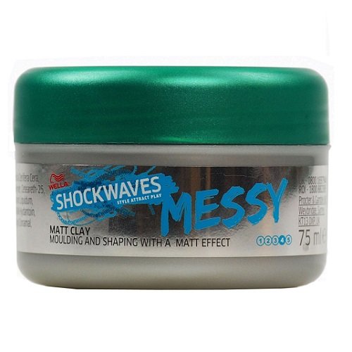 Wella Shockwaves Messy Go Matt Clay, 75 ml - Pack of 6