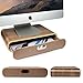 Produktbild Urcover Samdi Echt Holz Mac Desktop Ständer Dunkel Braun mit Schublade Bildschirm Monitorständer Erhöhung Ablagefach Schublade Schreibtischaufsatz