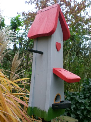 Original Die Vogelvilla, Futtertürmchen Klassik, Futterhaus, Vogelhaus, grau