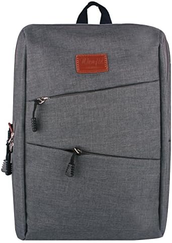 Evay Slim Lightweight Canvas Laptop Backpack for School Teens Computer Backpacks with Laptop Compartment Fits Up to 15.6 Inch Notebook Macbook Bag University Rucksack for Women Men Backpacks Gray
