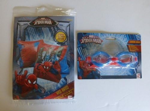 Marvel Spiderman Swimming Armbands & Swimming Goggles