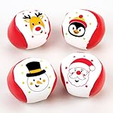 Baker Ross Mini-Softbälle mit Weihnachtsmotiven - Zum Spielen und als Geschenk für Kinder zu Weihnachten (4 Stück)