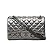 Produktbild Damen PU Leder Kette Tasche Mode Lingge Gesteppte Tasche Damen Casual Schulter Messenger Cross-Body Taschen,Silvergray-OneSize