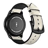Aottom für Samsung Gear S3 Frontier Armband Galaxy Watch 46mm Leder,Uhrenarmband 22mm Gear S3 Frontier Armbänder Samsung Gear S3 Echte Leder+Silikon Lederarmband Ersatzband Gear S3 Classic Sport Band