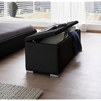 SAM Sitzbank Bettbank Heidi in schwarz, 160 cm Breite, Truhe mit