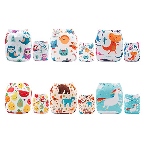 Alva baby cada paquete tiene 6pcs pañal y 12 inserciones ajustado pañal de tela 6DM13-EU