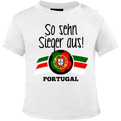 Mikalino Baby T-Shirt So sehn Sieger aus Portugal kurzarm, Farbe:weiss;Grösse:92/98