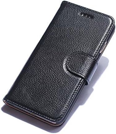 FLASH SALE ENDING SOON! Sophisticated Impakt iPhone 7 Plus Litchi Grain Folio Flip Case, Extreme Premium Genuine Leather For iPhone 7 Plus (5.5' inch), Black