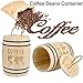 Produktbild Winkey Coffee Bean Behälter, groß Kanister Organizer Holz Luftdichter Behälter Aufbewahrung für Kaffee Bohnen grounds-17.5 X 11,5 cm khaki