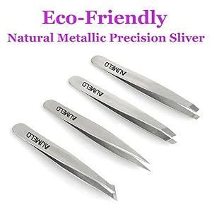 Tweezers Set 4-Piece Professional Stainless Steel Tweezers with Travel Case by Aumelo - Best Precision Eyebrow and… - Image 2