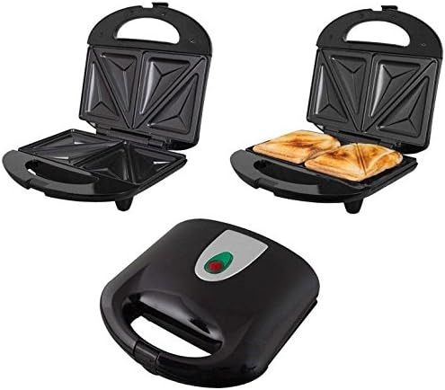 NEW TWO SLICE SANDWICH TOASTER SANDWICH BLACK MAKER NON STICK FOOD WARM KITCHEN