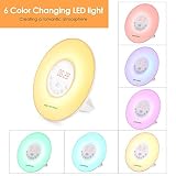 Wake-up Light LED Lichtwecker, Mxtechnic Sonnenaufgang Wecker Nachtlicht Nachttischlampe mit Naturgeräuschen und FM Radio, 10 Wählbare Helligkeit & 6 Farblicht,ein Geschenk für Freunde ,Kinder oder Erwachsene - 3