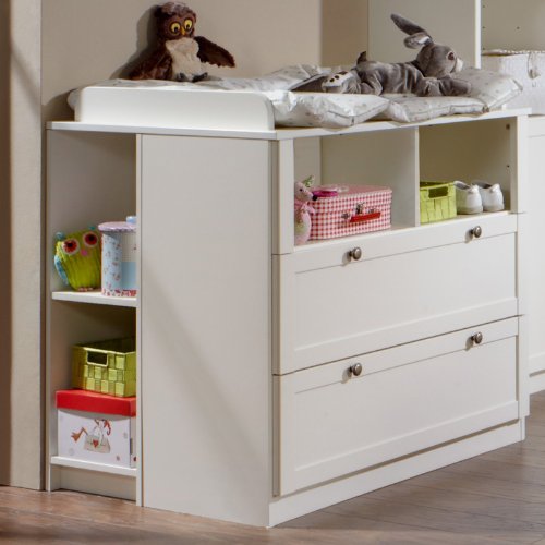 Preisvergleich Produktbild Babyzimmer Wickelkommode weiß Wickeltisch Babytisch Baby Kommode & Regal
