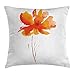 Produktbild Landschaft Überwurf Kissenbezug, by ambesonne, Single Poppy Blumen auf hellem klar Hintergrund natur inspiriert Romantische Kunst, dekorative quadratisch Accent Kissen Fall, 61 x 61 cm, weiß orange
