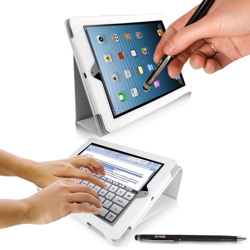 Case für ‚Das neue iPad‘ 3 – G-HUB WEIß GeniusCover Tasche Folio für das neue iPad HD 3rd Generation iPad freigegeben März 2012, mit integrierter Standfunktion und magnetischen Schlaf Sensor. Auch kompatibel mit Apple iPad 2. Jetzt mit BONUS-Geschenk: G-HUB ProPen Stylus. - 6