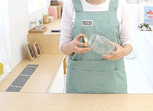 Cozymom Chef Apron Gift Japanese Style H Shape Natural Linen Cotton Apron-mint,black,beige Color (Mint)