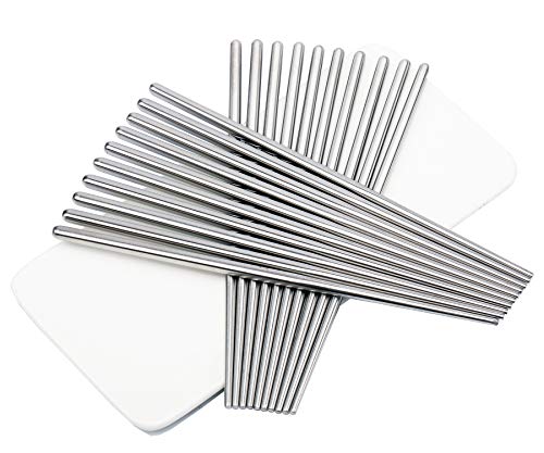 Kilimazart Bacchette Cinesi Frosted Acciaio Inossidabile Bastoncini 10 Coppie