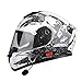 Produktbild NMBE Motorcycle Bluetooth Helm Modular Double Lens Flip Up Front Motor Bike Helme Music, Hands-Free, Noise-Free, Multi-Functional, Off-Road/Travel Helm,A,XL