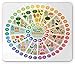 Produktbild Vegane Mausunterlage, Vitamin Vegane Nahrungsquellen und Funktionen Rainbow Wheel Chart mit Icons Gesundheitswesen, Standardgröße Rechteck Rutschfestes Gummi-Mousepad, Mehrfarben,Gummimatte 11,8"x 9,